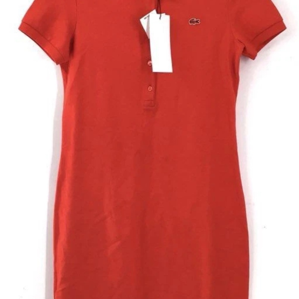 Lacoste Red Buttoned Polo Mini Dress